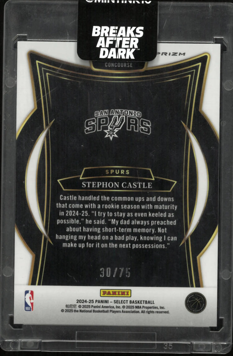 2024-25 Panini Select Concourse Stephon Castle RC Rookie White /75 