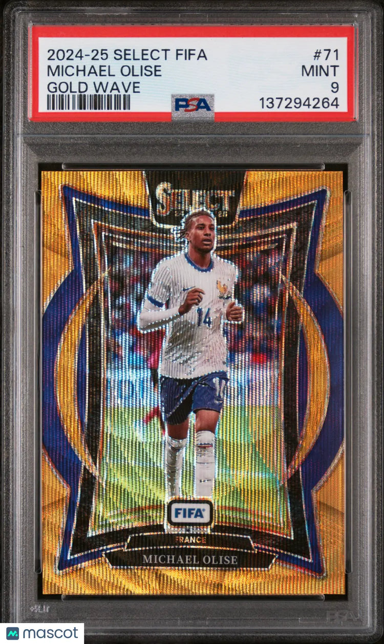 2024-25 Panini Select FIFA Gold Wave Michael Olise #71 /10 PSA 9 
