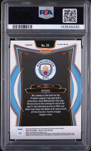 2024-25 Panini Select FIFA Rodri Zebra SP PSA 9 