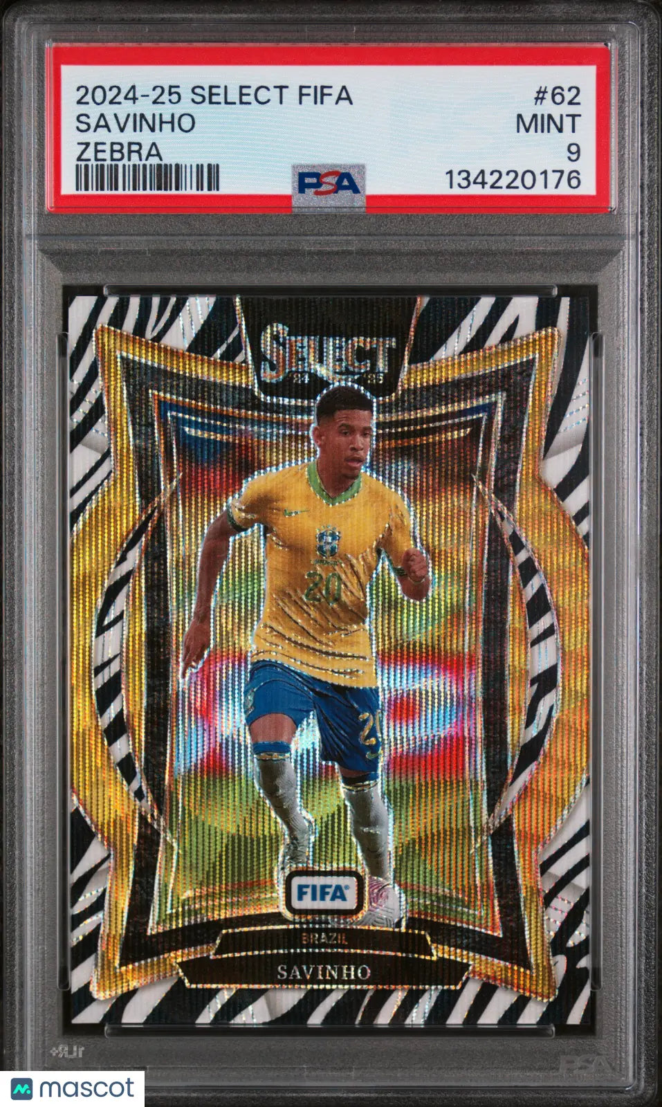 2024-25 Panini Select FIFA Savinho #62 Zebra PSA 9 