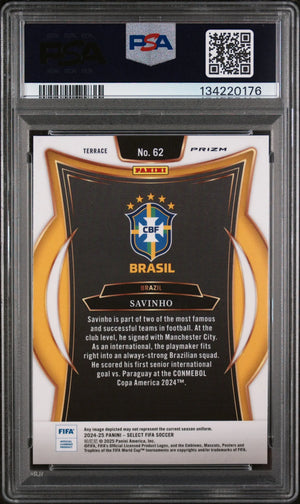 2024-25 Panini Select FIFA Savinho #62 Zebra PSA 9 
