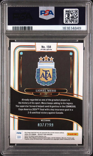 2024-25 Panini Select FIFA Soccer Lionel Messi Pink Mojo /299 PSA 10 Pop. 1 