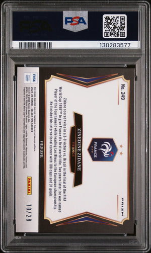 2024-25 Panini Select FIFA Zinedine Zidane Jade Dragon Scale 10/28 PSA 8 