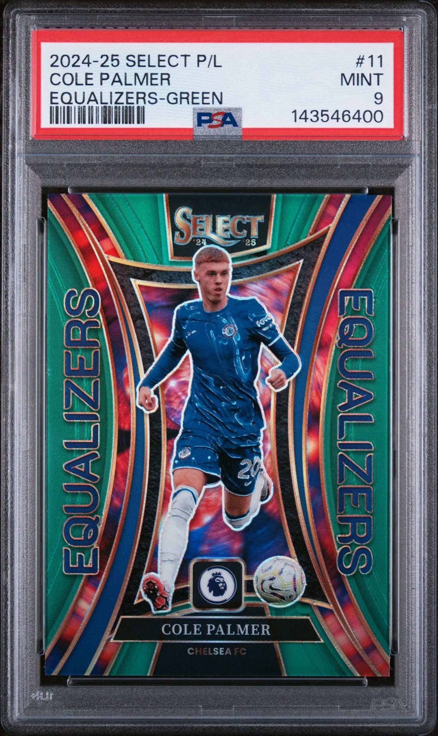 2024-25 Panini Select Premier League Equalizers Cole Palmer Green /5 PSA 9 Pop 1 