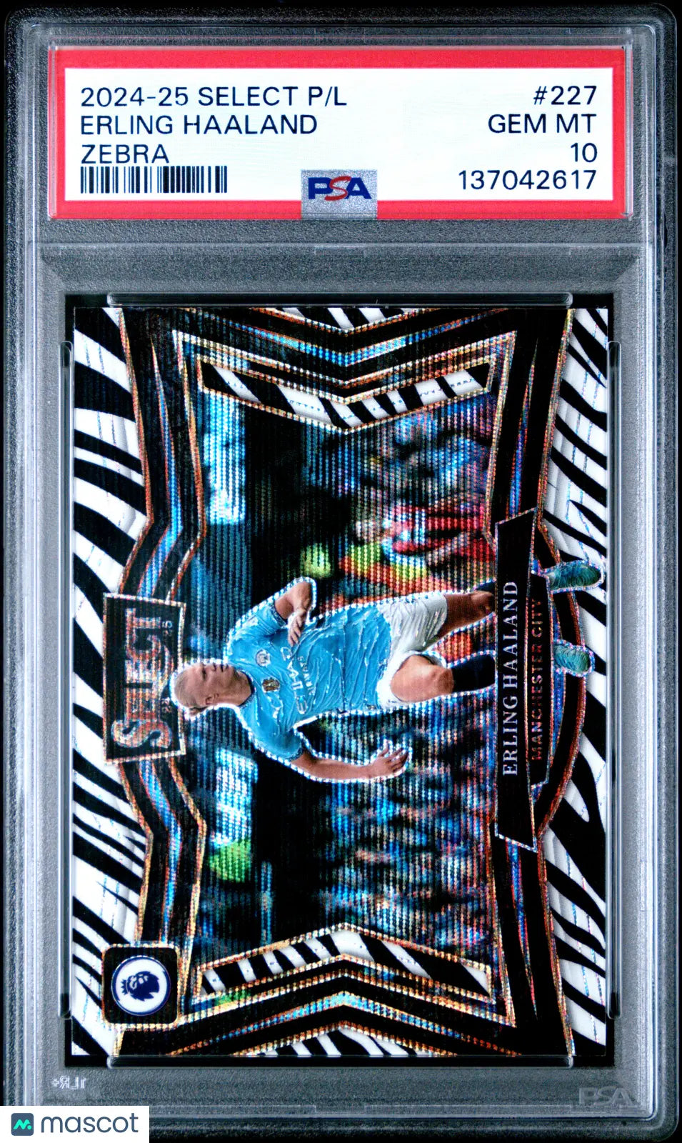 2024-25 Panini Select Premier League Erling Haaland #227 Zebra PSA 10 