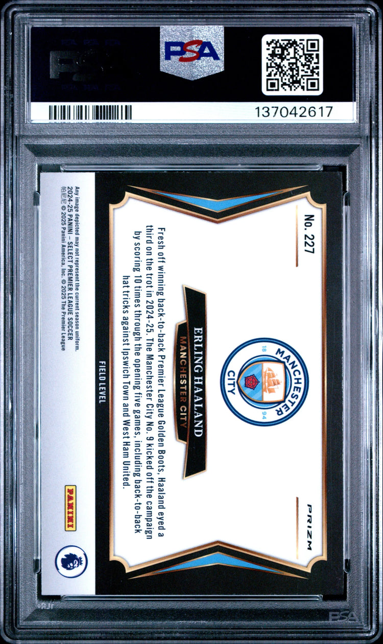 2024-25 Panini Select Premier League Erling Haaland #227 Zebra PSA 10 
