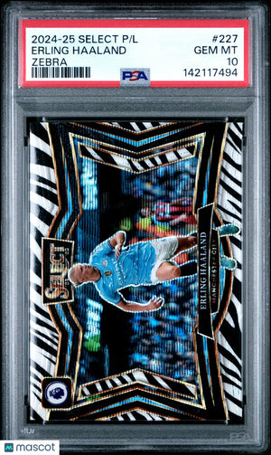 2024-25 Panini Select Premier League Erling Haaland #227 Zebra PSA 10 