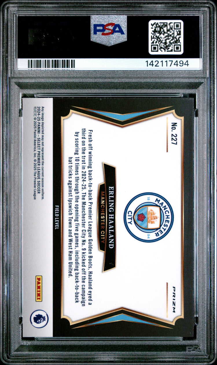 2024-25 Panini Select Premier League Erling Haaland #227 Zebra PSA 10 