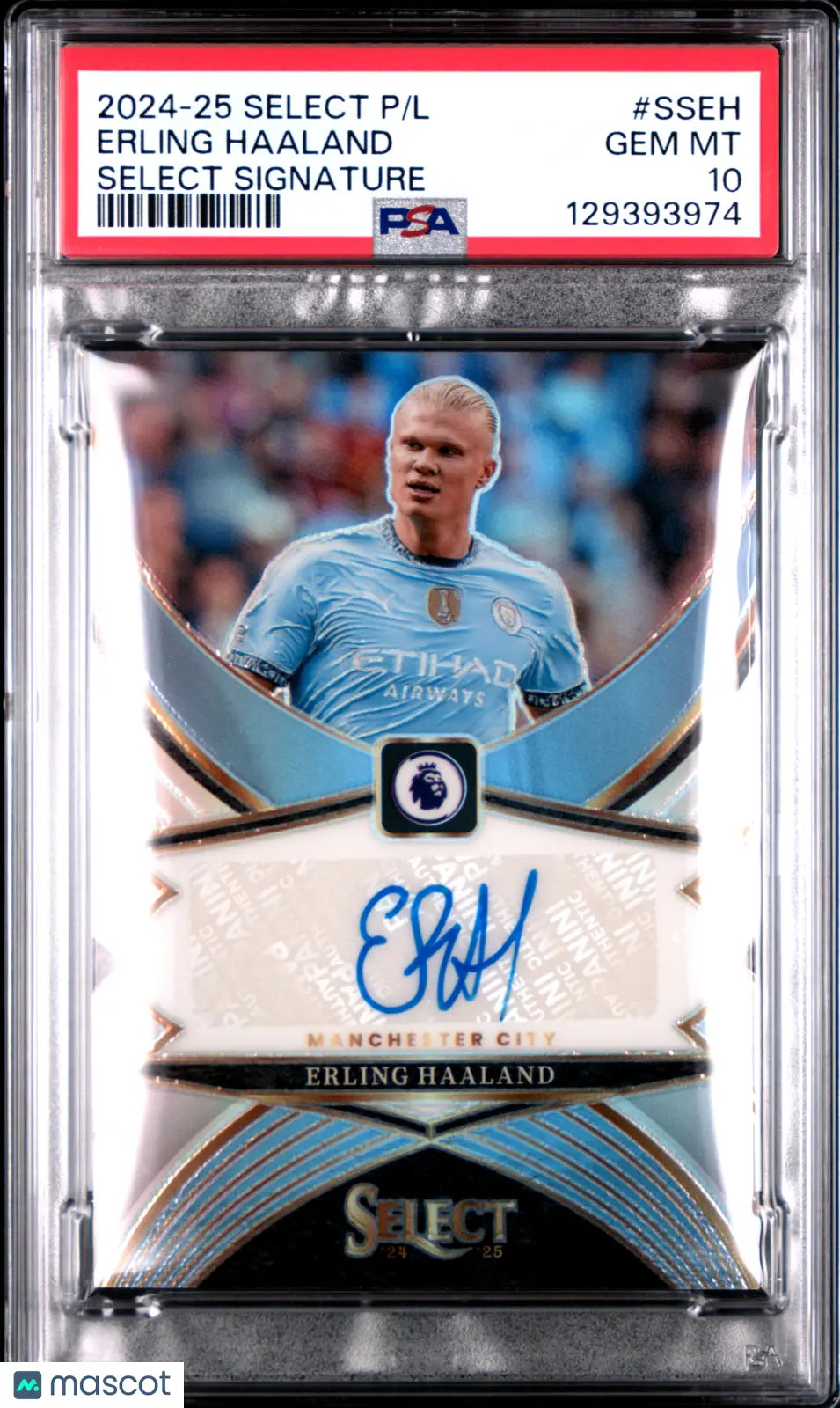 2024-25 Panini Select Premier League Signatures Auto Erling Haaland PSA 10 