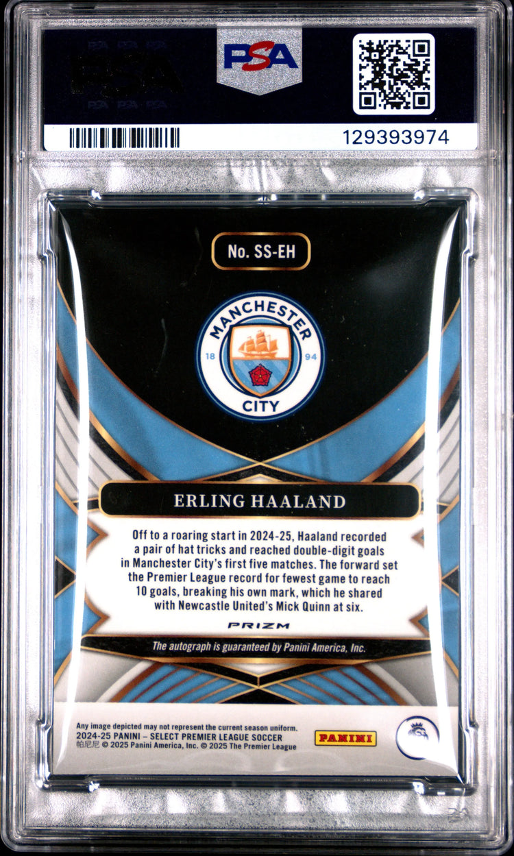 2024-25 Panini Select Premier League Signatures Auto Erling Haaland PSA 10 