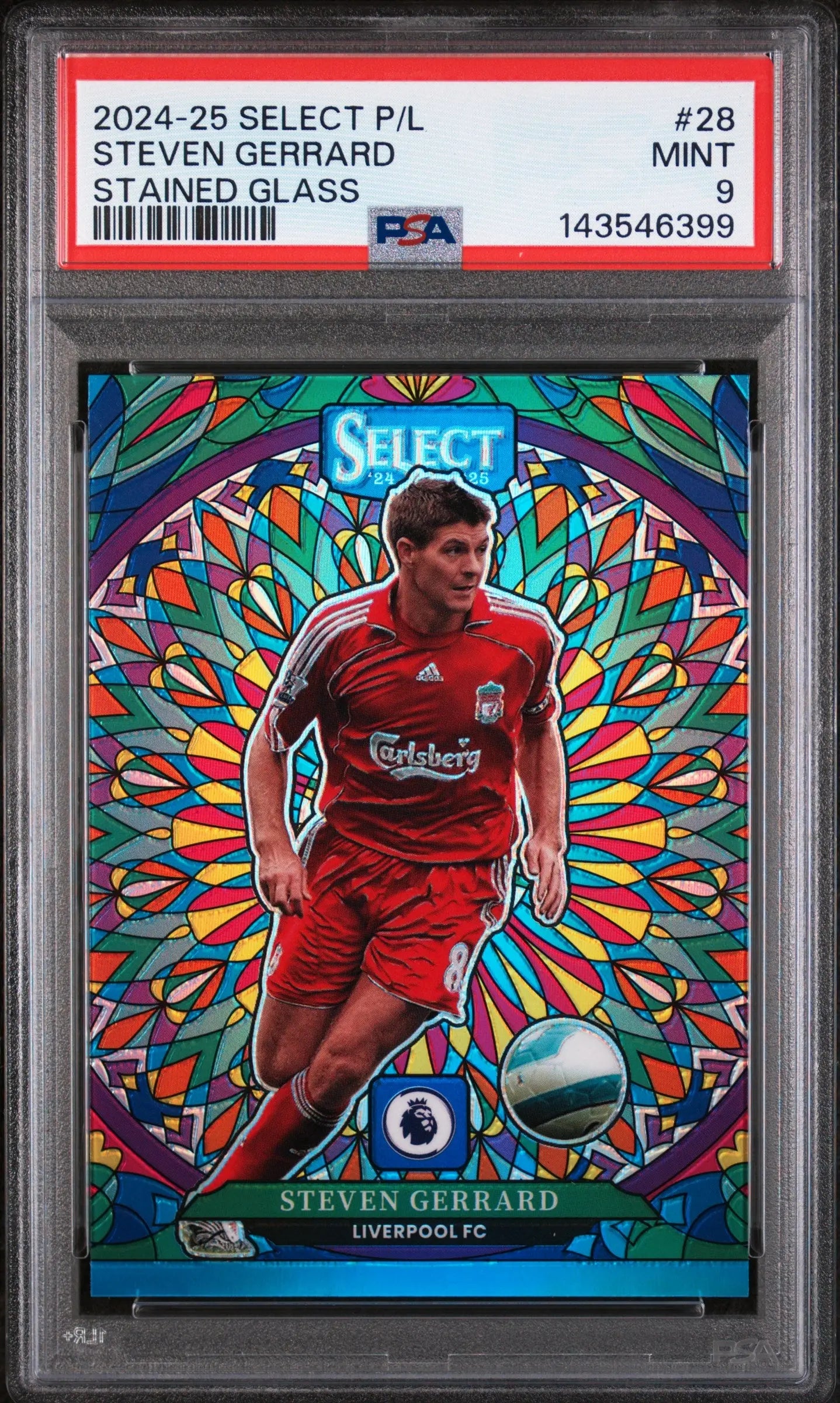 2024-25 Panini Select Premier League Stained Glass Steven Gerrard  PSA 9 