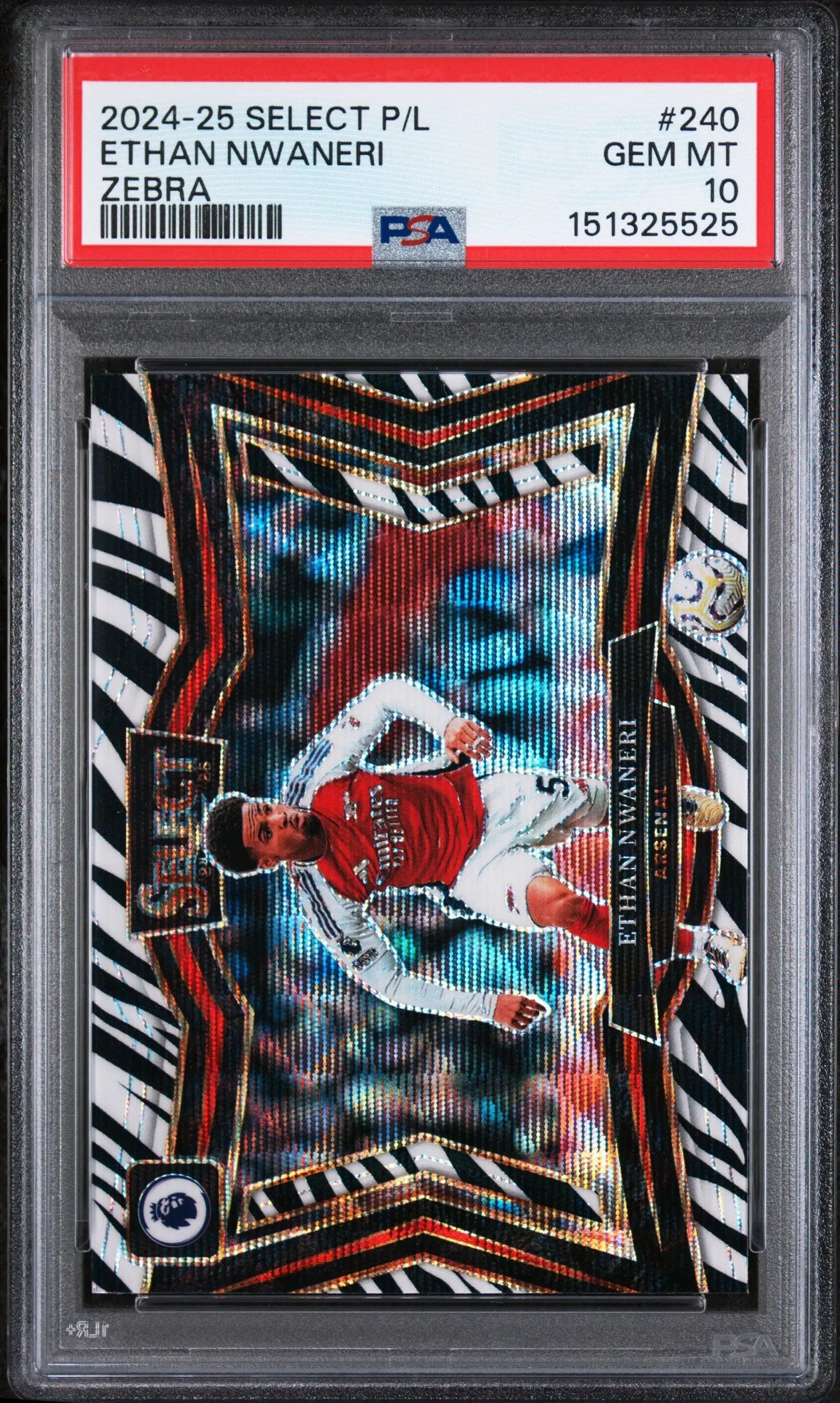 2024-25 Panini Select Premier League Zebra Field Level Ethan Nwaneri #240 PSA 10 