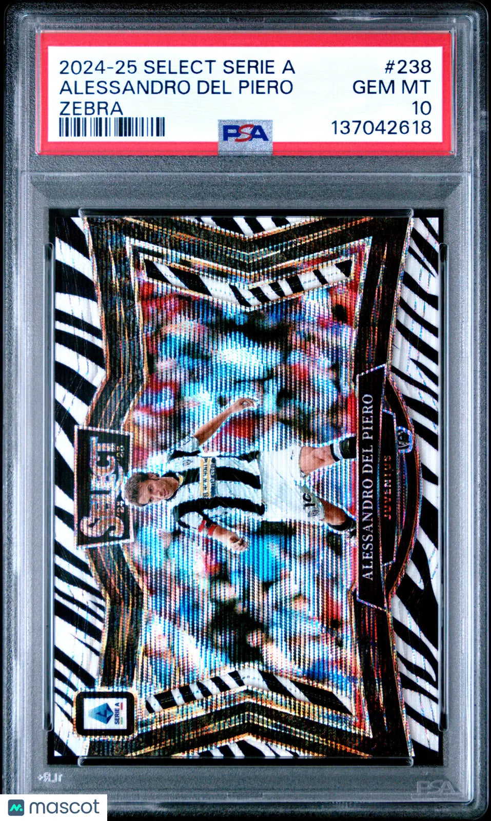 2024-25 Panini Select Serie A Alessandro Del Piero #238 Zebra PSA 10 