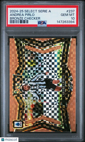 2024-25 Panini Select Serie A Andrea Pirlo #237 Bronze Checker PSA 10 