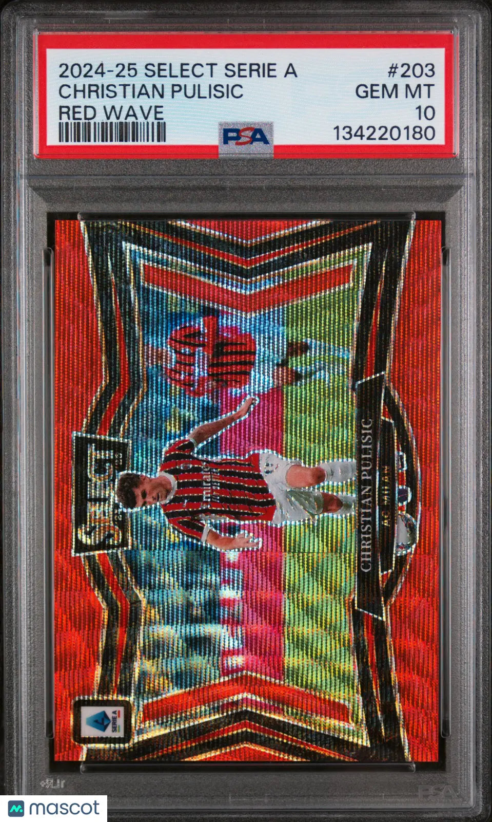 2024-25 Panini Select Serie A Christian Pulisic 203 Red Wave Autograph  PSA 10 