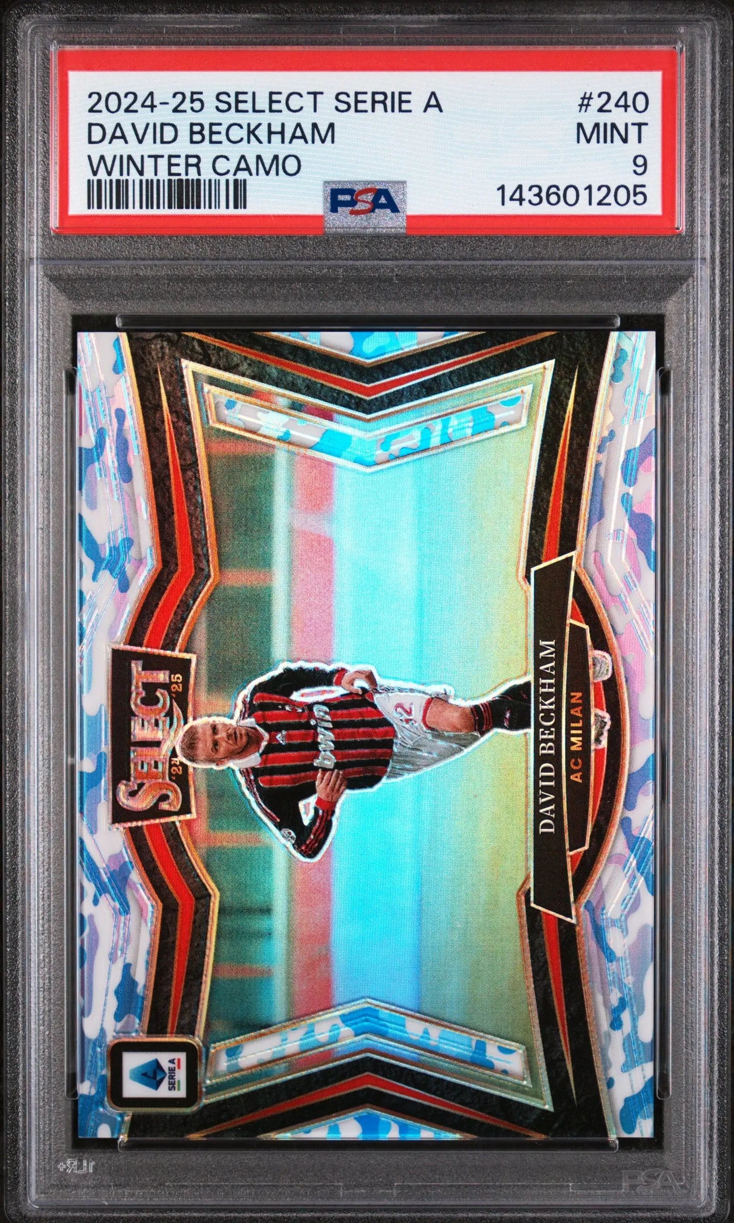 2024-25 Panini Select Serie A David Beckham Winter Camo PSA 9 /30 