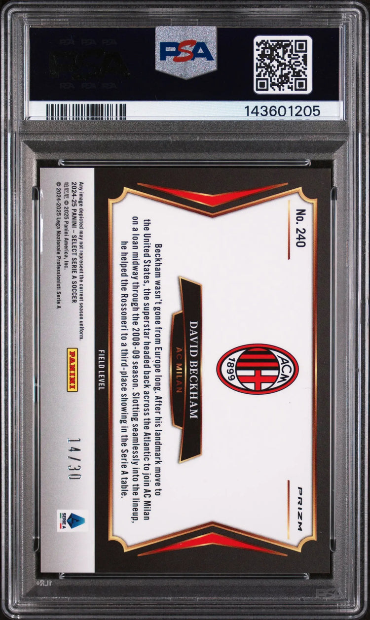 2024-25 Panini Select Serie A David Beckham Winter Camo PSA 9 /30 
