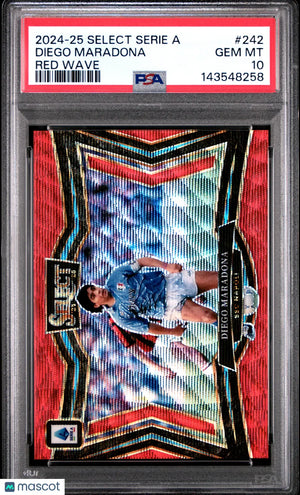2024-25 Panini Select Serie A Diego Maradona #242 Red Wave PSA 10 