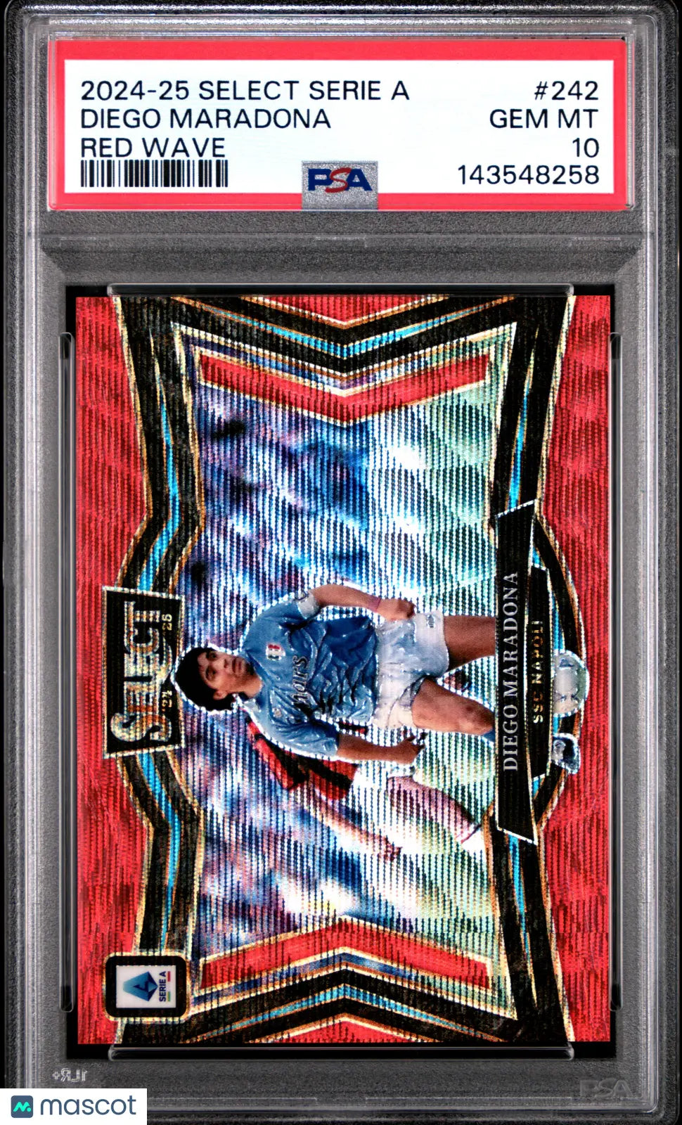 2024-25 Panini Select Serie A Diego Maradona #242 Red Wave PSA 10 