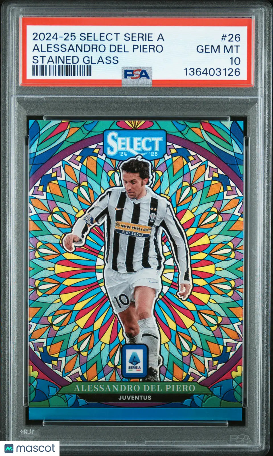 2024-25 Panini Select Serie A Stained Glass Alessandro Del Piero #26 PSA 10 
