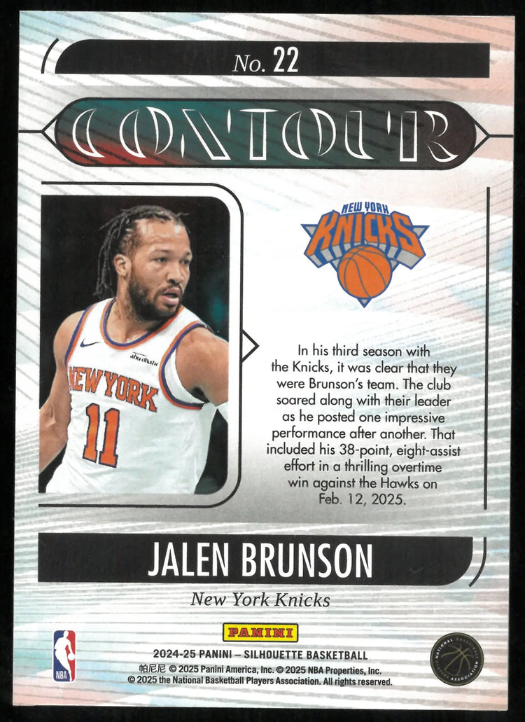2024-25 Panini Silhouette Basketball Contour Jalen Brunson 