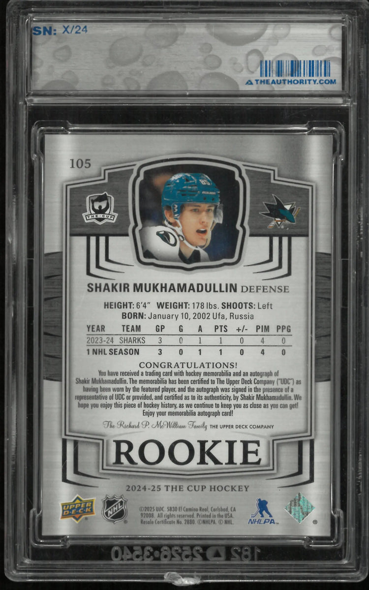 2024-25 Shakir Mukhamadullin Rookie Auto Patch Gold /24 