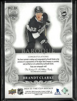 2024-25 The Cup Hockey Baroque Auto Brandt Clarke /99 