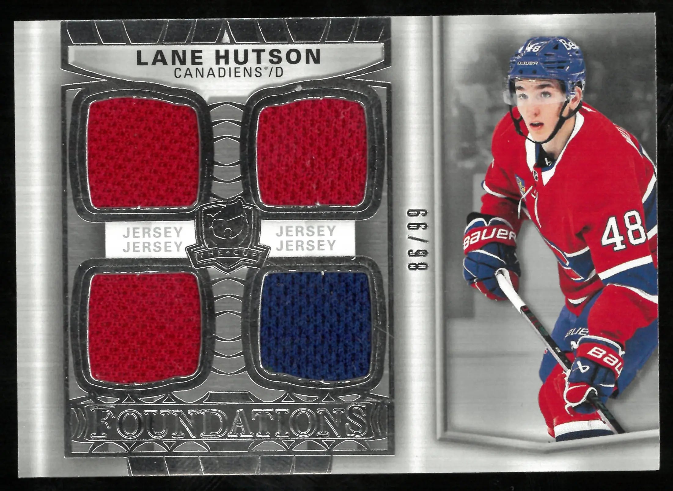 2024-25 The Cup Hockey Foundation Quad Patch Lane Hutson /99 