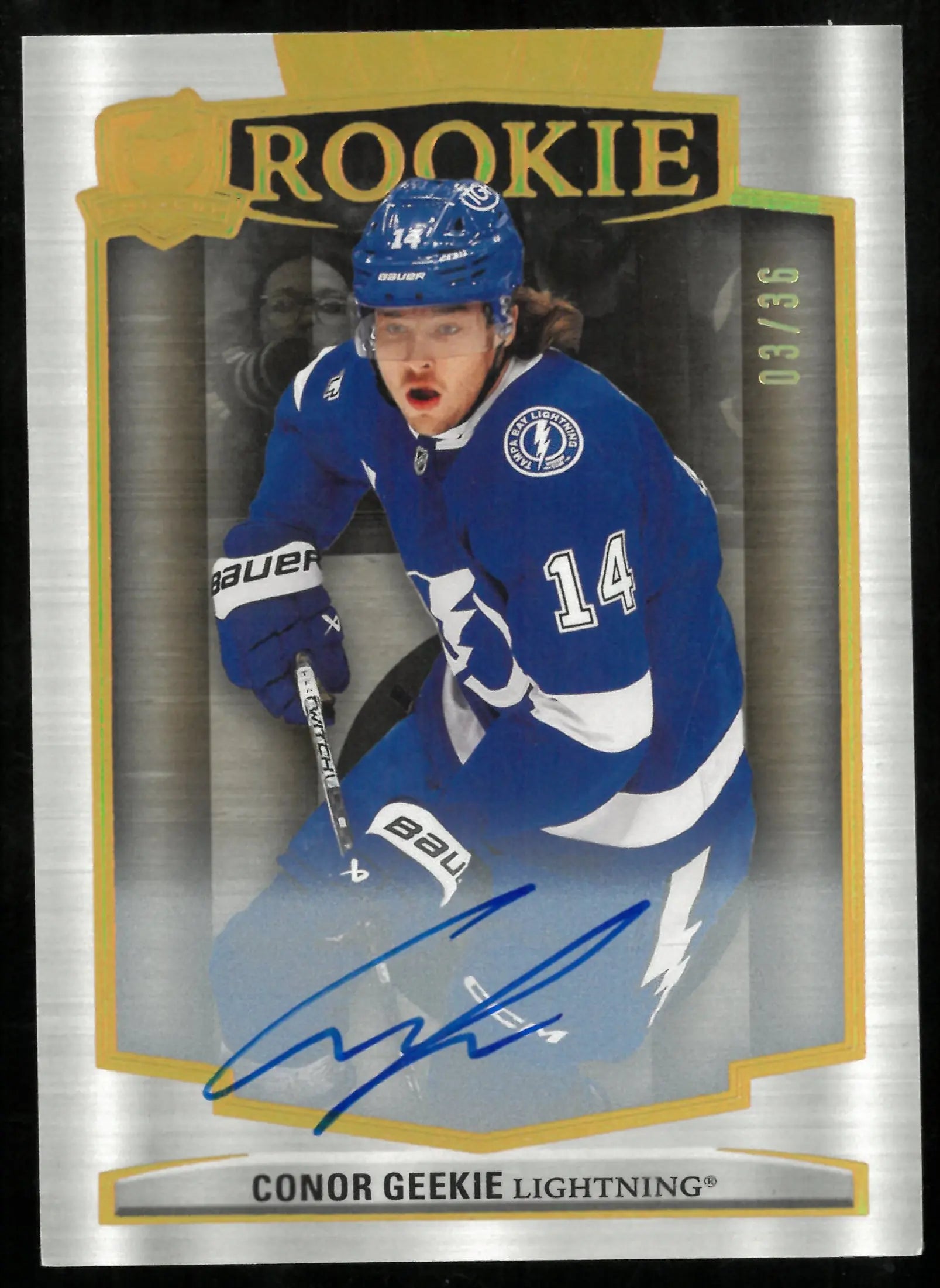 2024-25 The Cup Hockey Gold Spectrum Rookie Auto Conor Geekie /36 