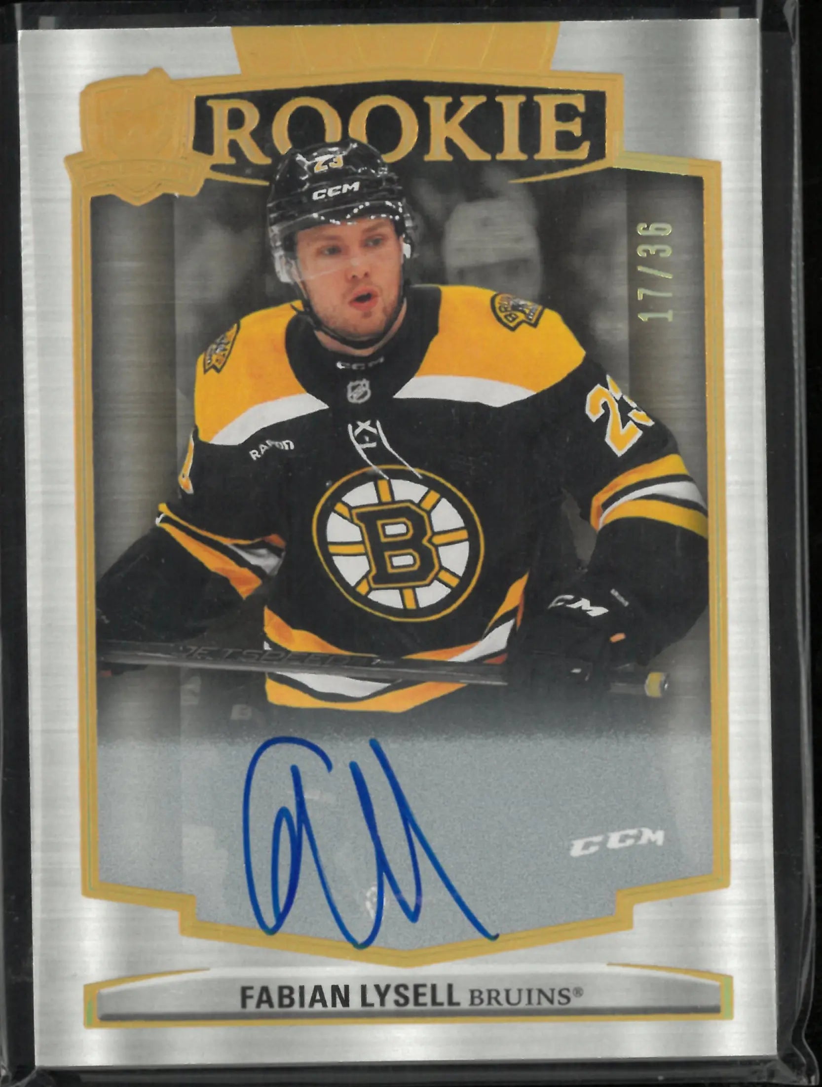 2024-25 The Cup Hockey Gold Spectrum Rookie Auto Fabian Lysell /36 