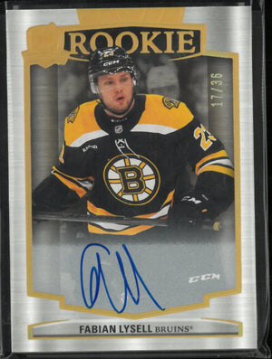 2024-25 The Cup Hockey Gold Spectrum Rookie Auto Fabian Lysell /36 
