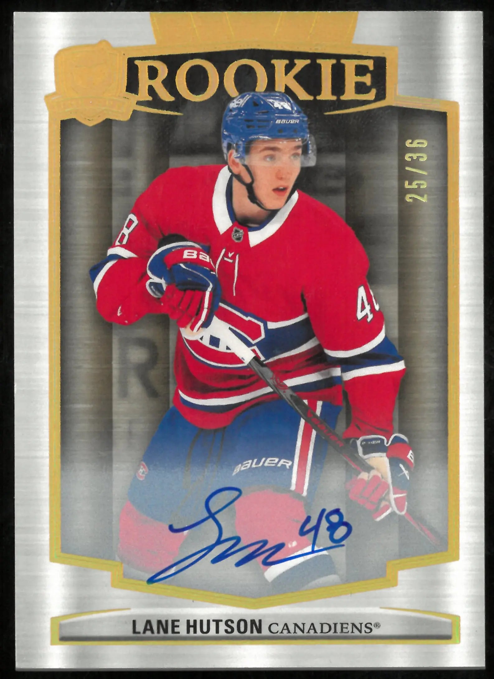 2024-25 The Cup Hockey Gold Spectrum Rookie Auto Lane Hutson /36 