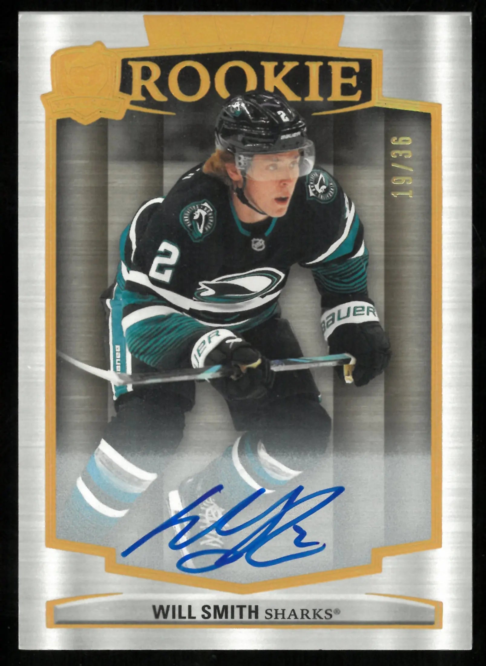 2024-25 The Cup Hockey Gold Spectrum Rookie Auto Will Smith /36 
