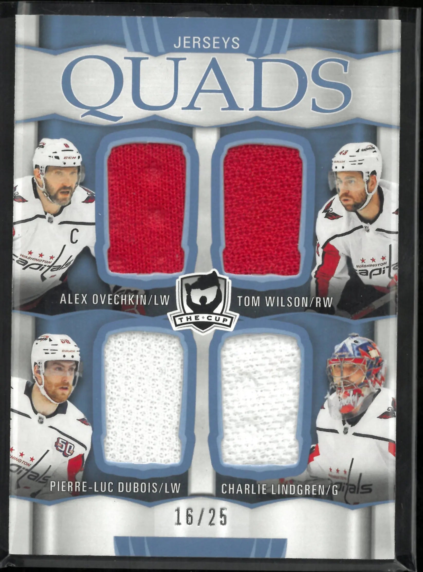 2024-25 The Cup Hockey Jerseys Quads Ovechkin Wilson Dubois Lindgren /25 