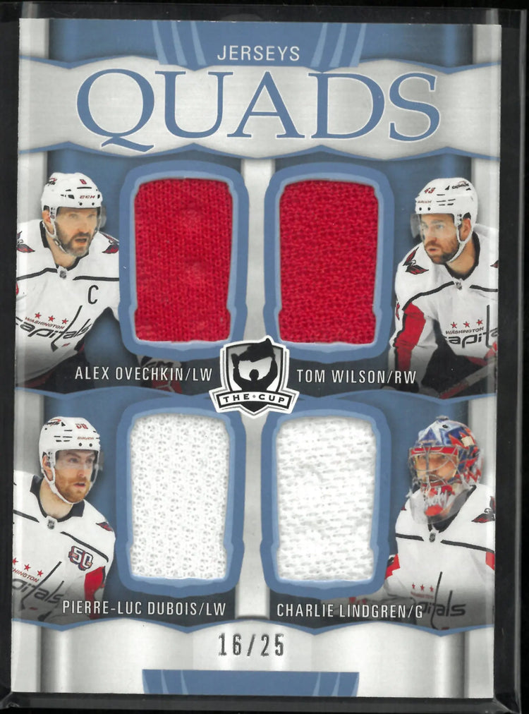 2024-25 The Cup Hockey Jerseys Quads Ovechkin Wilson Dubois Lindgren /25 