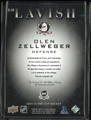 2024-25 The Cup Hockey Lavish Auto Olen Zellwegger /25 