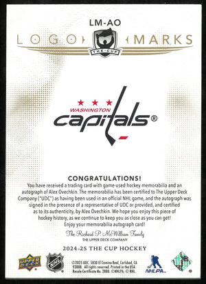 2024-25 The Cup Hockey Logo Marks Patch Auto Alex Ovechkin /10 
