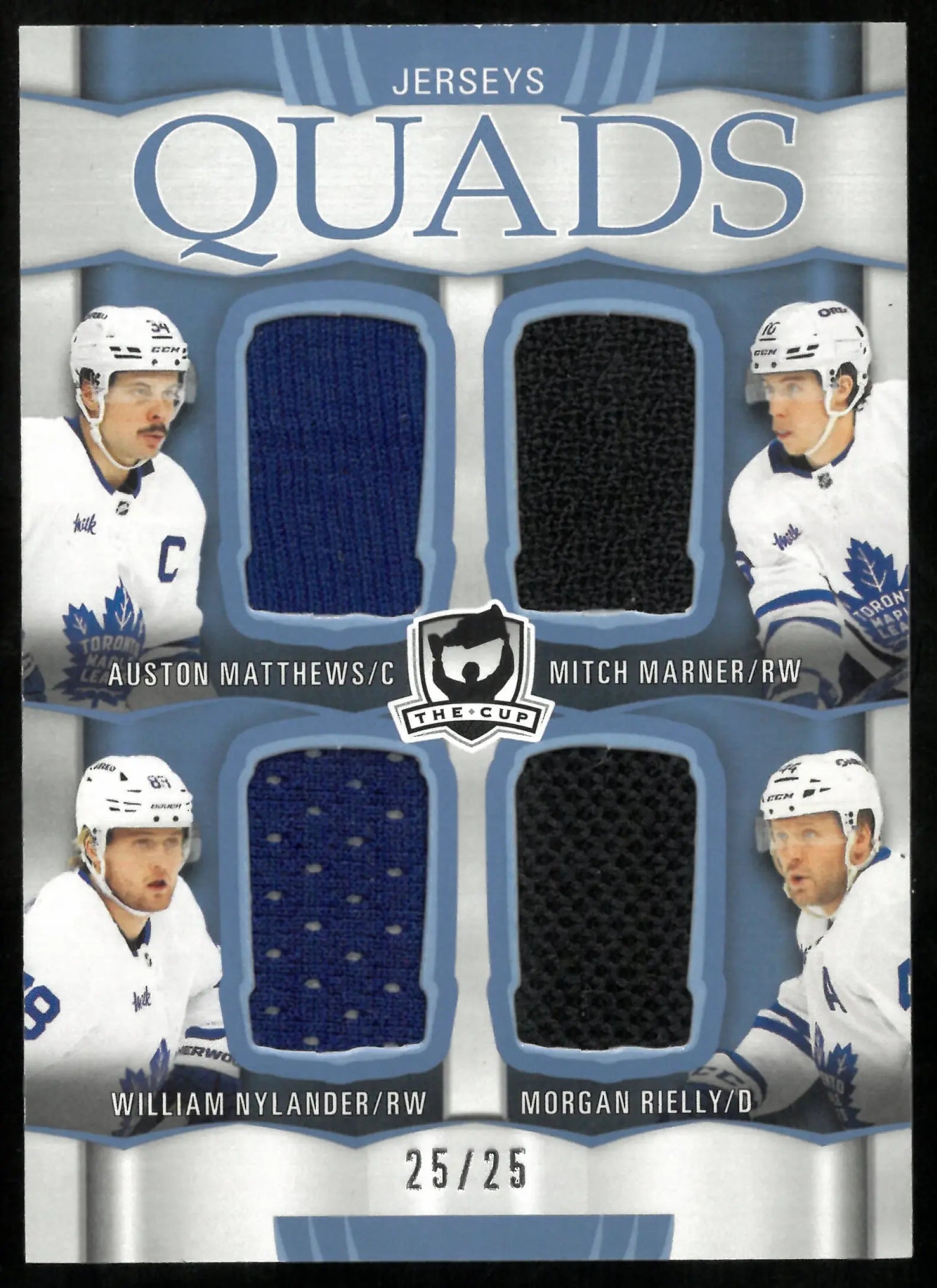 2024-25 The Cup Hockey Quads Jerseys Matthews Marner Nylander Rielly /25 