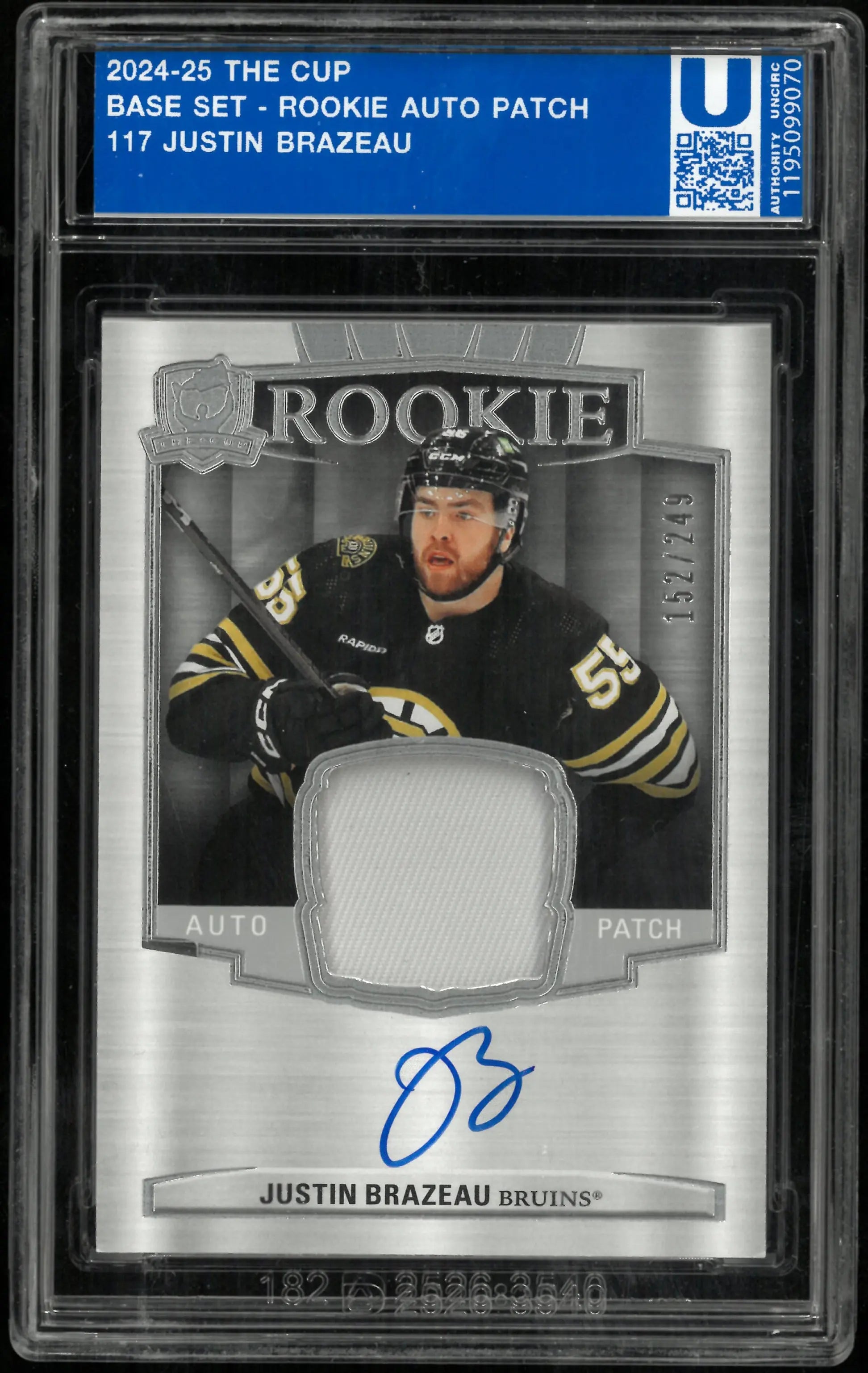 2024-25 The Cup Hockey Rookie Auto Patch Justin Brazeau /249 