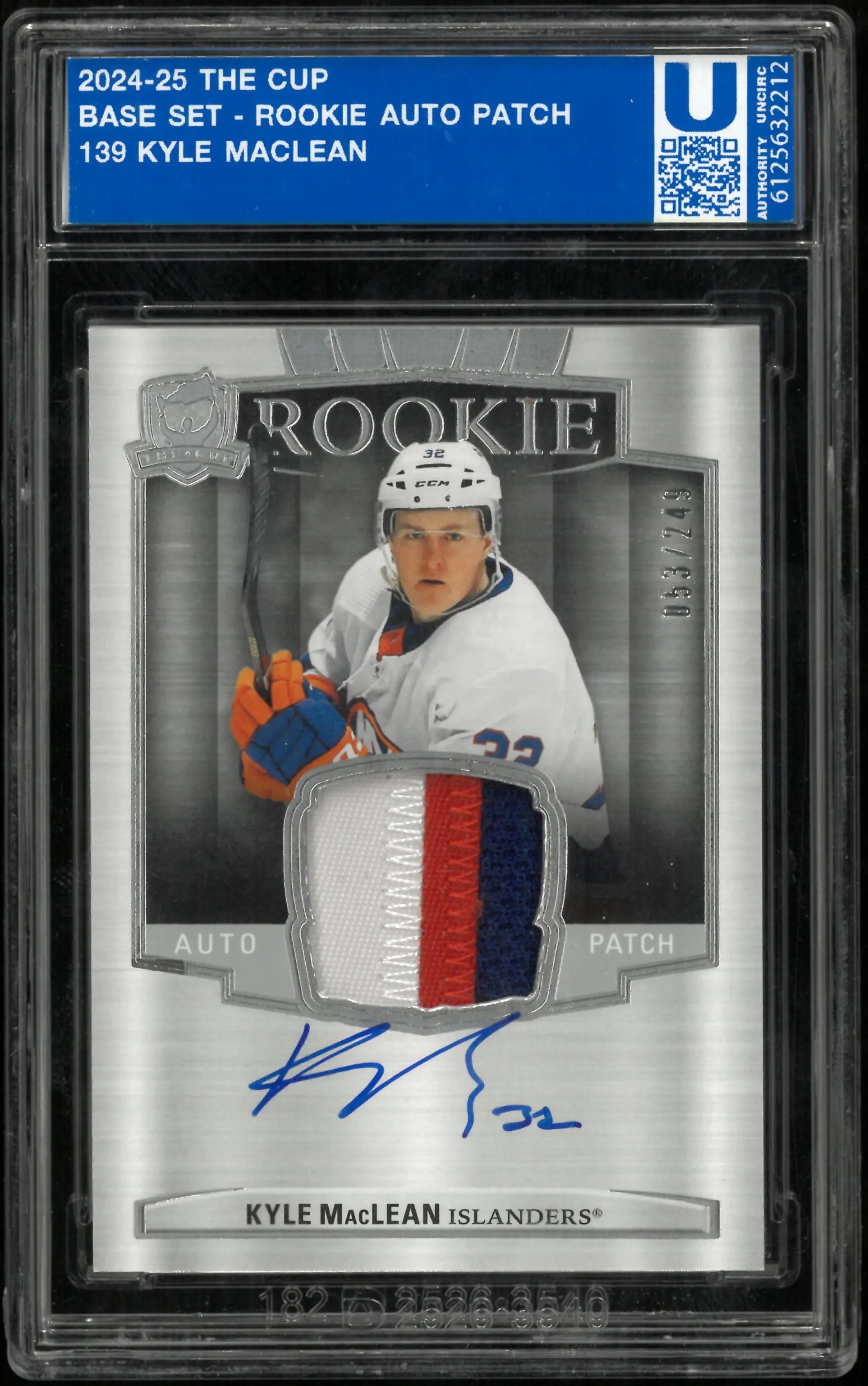 2024-25 The Cup Hockey Rookie Auto Patch Kyle MacLean /249 