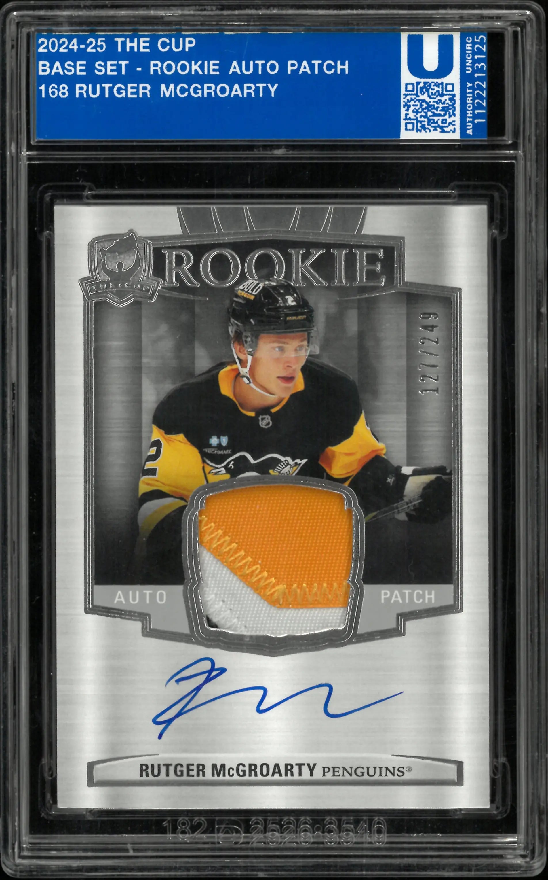 2024-25 The Cup Hockey Rookie Auto Patch Rutger McGroarty /249 