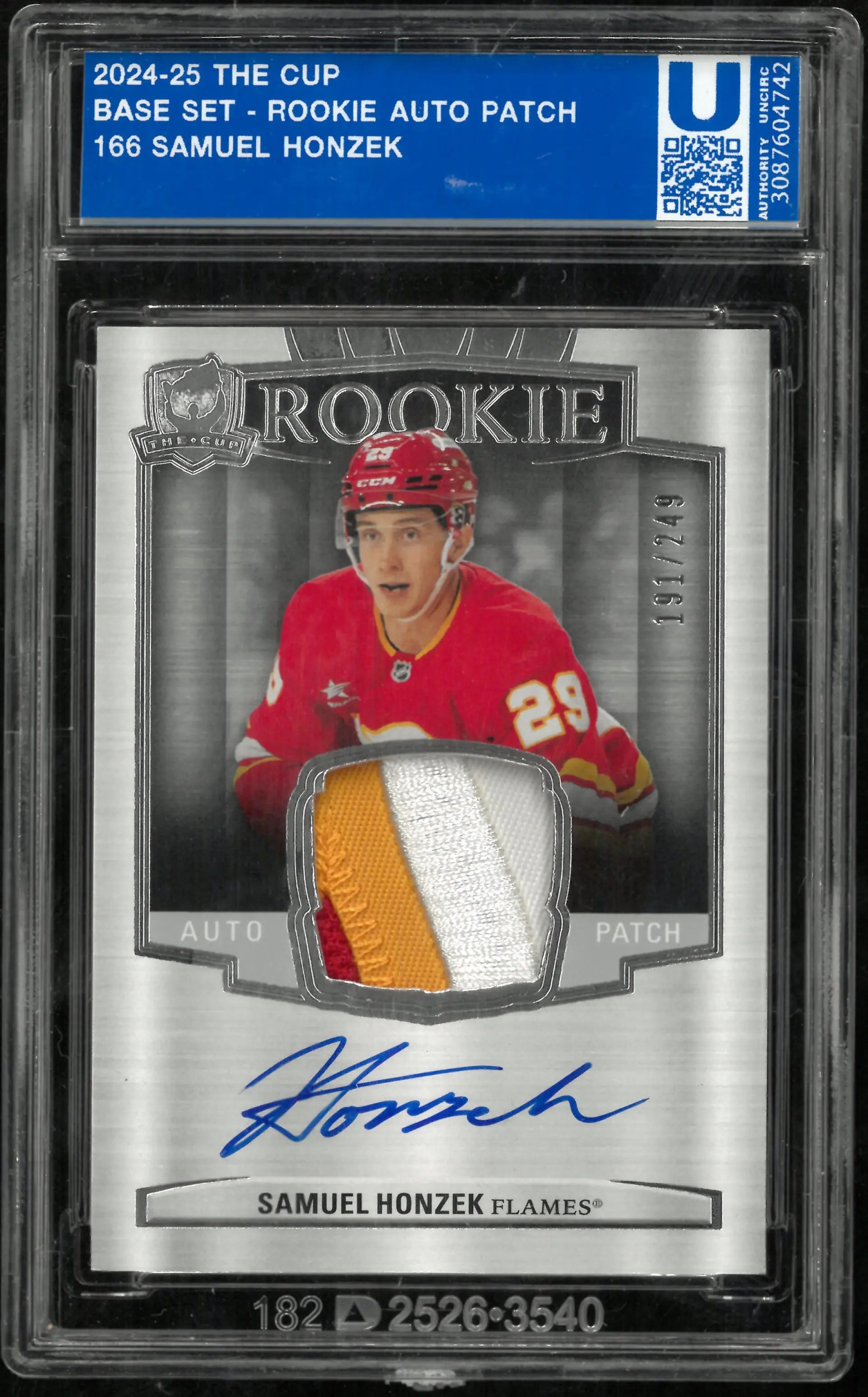 2024-25 The Cup Hockey Rookie Auto Patch Samuel Honzek /249 