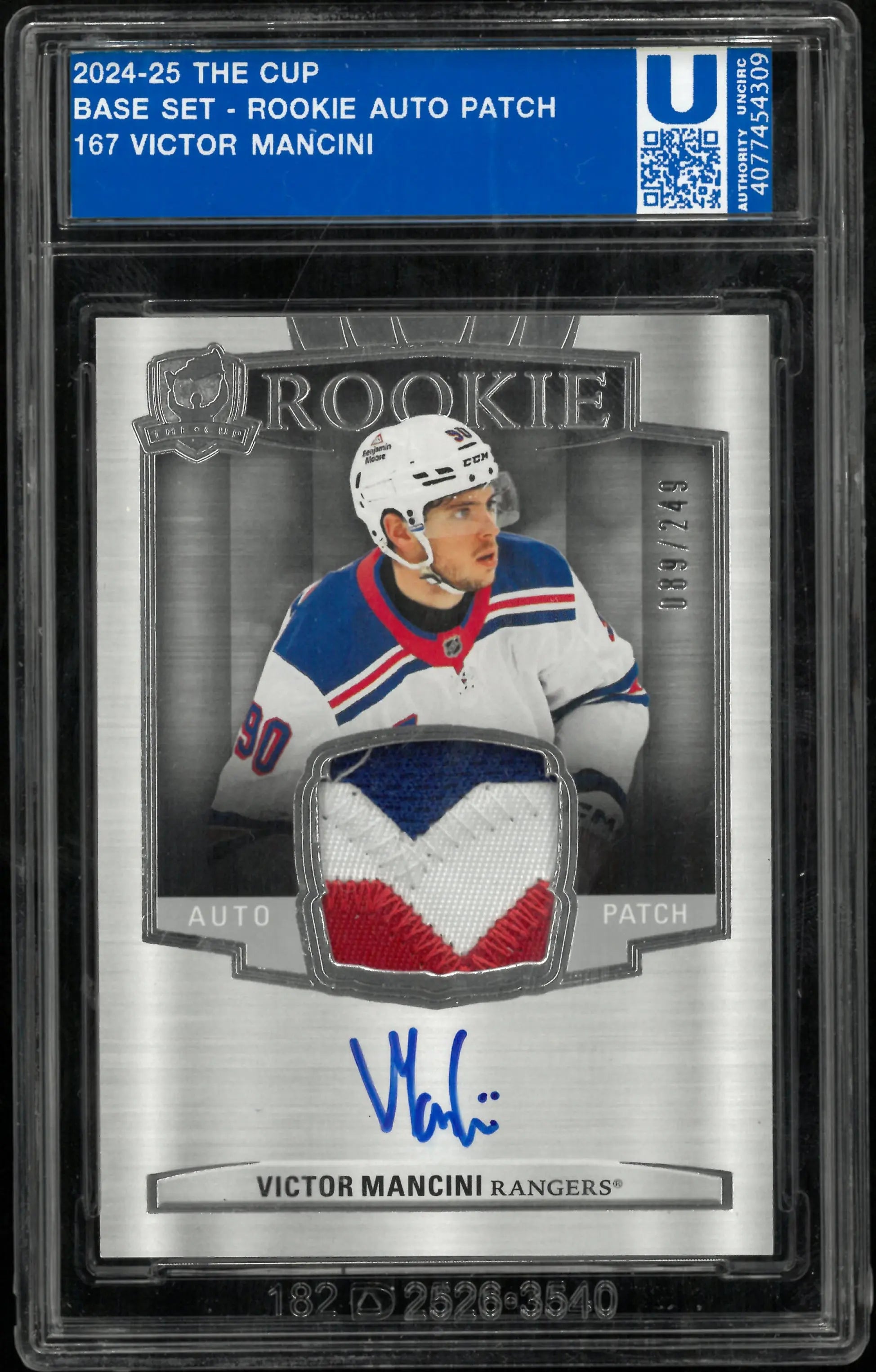 2024-25 The Cup Hockey Rookie Auto Patch Victor Mancini /249 