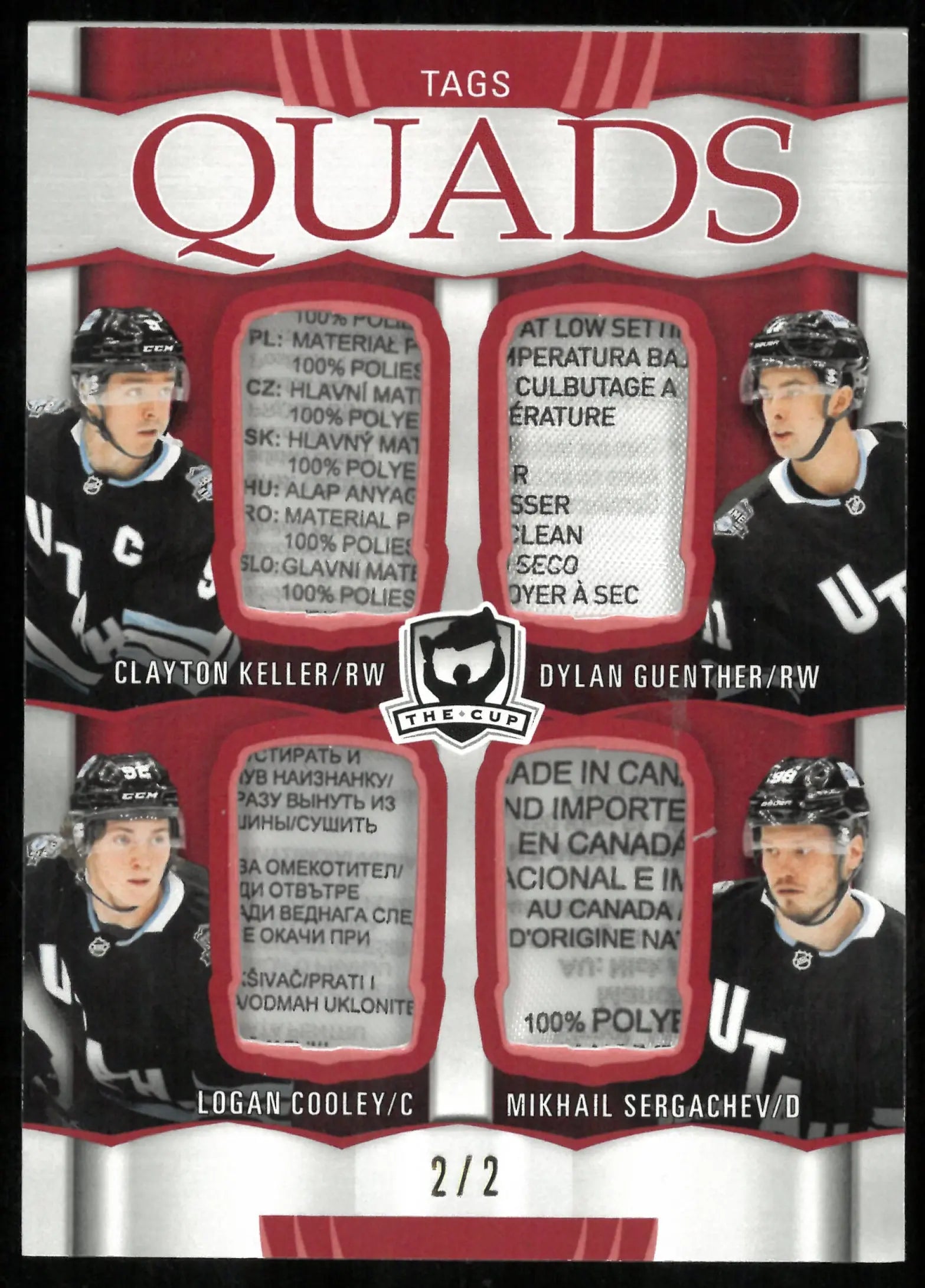 2024-25 The Cup Hockey Tags Quads Keller Guenther Cooley Sergachev /2 