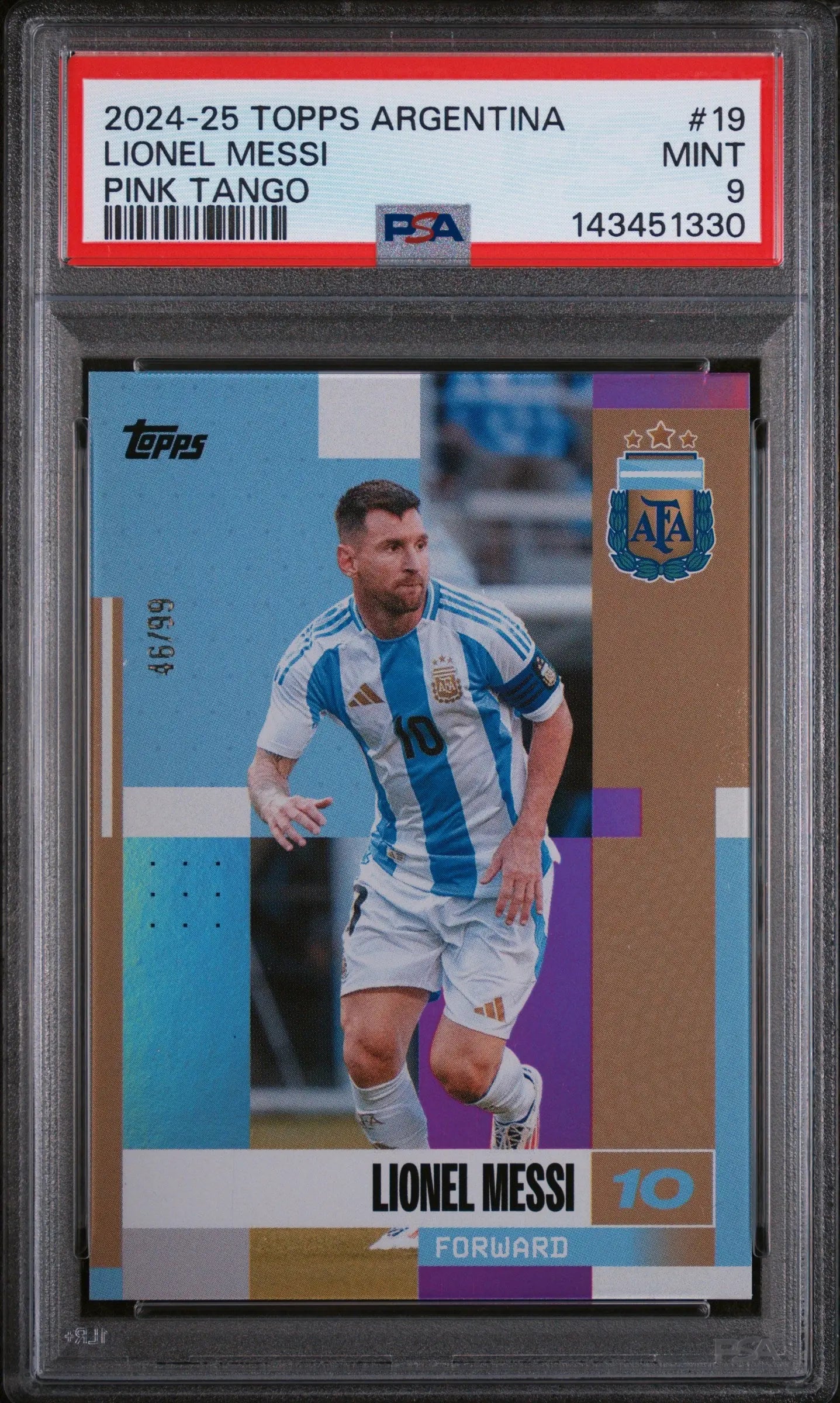 2024-25 Topps Argentina Team Set Lionel Messi Pink Tango /99 PSA 9 