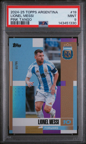 2024-25 Topps Argentina Team Set Lionel Messi Pink Tango /99 PSA 9 
