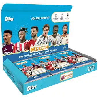 2024-25 Topps Chrome Merlin UEFA Club Competitions Soccer Delight Box 