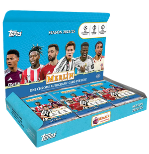 2024-25 Topps Chrome Merlin UEFA Club Competitions Soccer Delight Box 