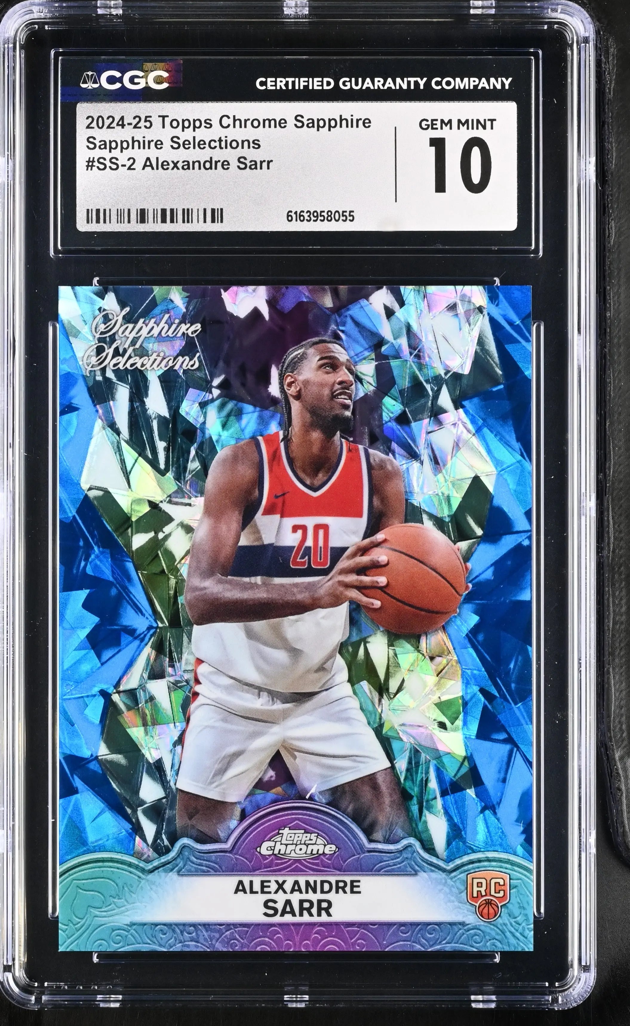 2024-25 Topps Chrome Sapphire Rookie Alexandre Sarr RC CGC 10 