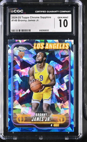 2024-25 Topps Chrome Sapphire Rookie Bronny James Jr. RC CGC 10 